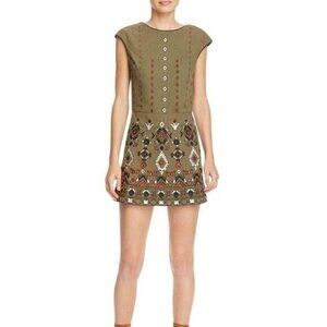 Piper By Townsen Size M Bei Olive Embroidered Romper Boho New with Tags